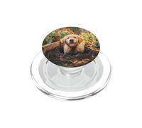 Muddy Puppy Digging Garden Flowers Cute Dog PopSockets PopGrip for MagSafe