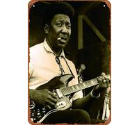 Muddy Waters Black and White VersionL Retro Tin Sign Durable Wall Art Decor Metal Sign Home Vintage Bedroom Decoration Sign 8x12 inch