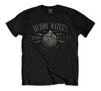 Rocks Off Men's T-Shirt Muddy Waters Electric Blues Vintage Slim Fit Black XL