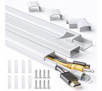 MUDEELA Cable Trunking, 1.2 Meter Concealer, Cable Tidy Cable Raceway, Cable Management Kit for Home Office - 3X L400mm, W30mm H17mm, White