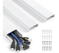 MUDEELA Cable Trunking, 1.2M XX-Large TV Cable Hider, Pre-drilled Wire Hiders for Wall, Paintable White Cable Cover, 15.75in(L) x2.36in(W) x0.75in(H)