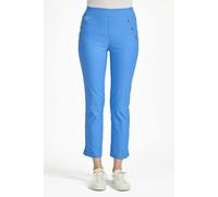 Mudflower Button Detailed Bengaline Stretch Trousers - Blue - 14