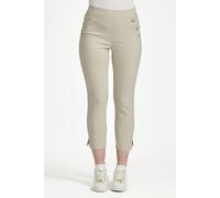 Mudflower Button Detailed Bengaline Stretch Trousers - Stone - 18