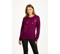 Mudflower Flower Sequin Embellished Jumper - Burgundy - 16