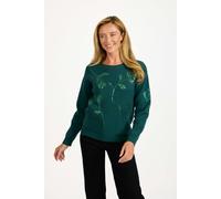 Mudflower Flower Sequin Embellished Jumper - Dark Green - 12