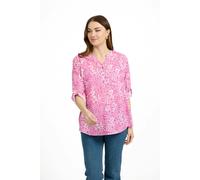 Mudflower Leaf Print Cotton Shirt - Fuschia - 16