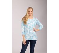 Mudflower Women's Butterfly Print Tunic Jumper in Turquoise | Size: 12 Mudflower Turquoise 12