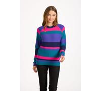 Mudflower Women's Multi Stripe Knit Jumper in Dark Green | Size: 16 Mudflower Dark Green 16