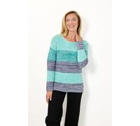 Mudflower Women's Ottoman Marl Colour Block Jumper in Green | Size: 16 Mudflower Green 16