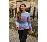 Mudflower Women's Ottoman Marl Colour Block Jumper in Navy | Size: 16 Mudflower Navy 16