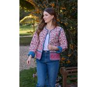 Mudflower Women's Reversible Paisley Quilted Jacket in Pink | Size: 14 Mudflower Pink 14