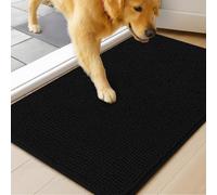 MUDGUARD MAT™ Dog Door Mat for Muddy Paws, Super Absorbent Microfiber, Non-Slip Indoor Mat, Quick-Dry Chenille Rug for Pets & Entryway, Machine Washable, Black 36" x 60"