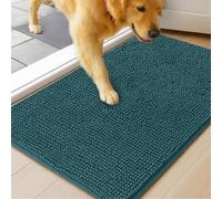 MUDGUARD MAT® Dog Door Mat for Muddy Paws, Super Absorbent Microfiber, Non-Slip Indoor Mat, Quick-Dry Chenille Carpet for Pets & Entryway, Machine Washable, Atlantic Blue 19" x 30"