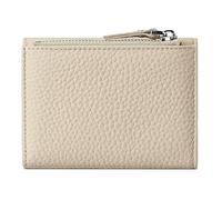 Mudono Women’s Wallet Small Genuine Leather Credit Card Holder RFID Blocking Tri-Fold Wallet With ID Window and Zipper Pocket, Beige, Small, Minimalist