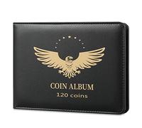 MUDOR 120 Pockets Coin Collection Book, PVC FREE Silver Dollar Coin Holder