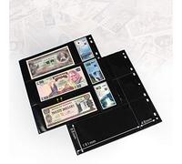 MUDOR 3-Pocket Currency Pages, 10 Pages 60 Pockets Bill Holders Refill Sheets for Collectors, 9 Holes Fillers Sleeves for Collecting Binder Supplies