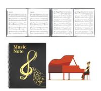 MUDOR 4 Pages Expand Sheet Music Folder, 8.5x11 inch, Black, 60 Pockets, Spiral Sheet Music Binder