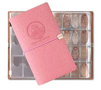 MUDOR Pressed Penny Collecting Book with Archival Diary, Souvenir Penny Book Holds 203 Coins, Pressed Penny Holder Fits Elongated Stretched Pennies,Quarters or Nickels