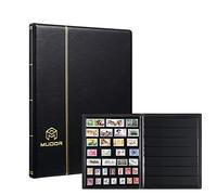 MUDOR Stamp Collecting Album, 7 Rows Pockets Stamp Book for Collectors, 10 Sheets Stamp Stockbook, Black