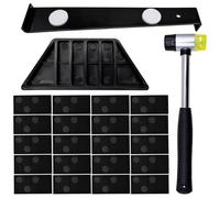 Mudoulu 23PCS Laminate Wood Flooring Installation Tool Kit, Vinyl Plank Floor Set with 20 Spacers, Pull Bar, Tapping Block, Rubber Mallet for Hardwood and LVT Flooring