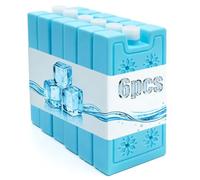 Mudoulu 6 Pack Freezer Blocks, 270ml Reusable Ice Packs for Cool Bags Cool Boxes Lunch Boxes Picnic Travel Camping, Slim Blue Cooling Blocks for Food Storage