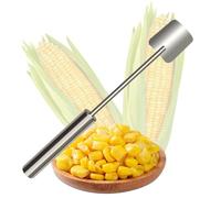 Mudoulu Corn Stripping Tool, Stainless Steel Corn Peeler with Long Handle, Easy Kernel Remover for Corn on The Cob, Quick and Durable Kitchen Tool