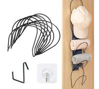 Mudoulu Hat Rack 5Pcs, Over Door Hook Hat Hanger, Multifunctional Metal Storage Hooks for Baseball Caps Scarves Bags Towels Clothes