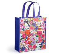 Mudpuppy Blooming Cats Reusable Shopping Bag - Environmentally Friendly Lightweight Reusable Shopping And Grocery Bag