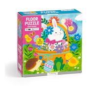 Mudpuppy Bunny Basket - 25 Piece Floor Puzzle with 6 Colorful Shaped Pieces Featuring A Cute Bunny Basket Scene