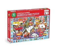 Mudpuppy Christmas Market - 64 Piece Search & Find Jigsaw Puzzle Featuring Festive Critters Shopping Around The Christmas Market and Over 40 Hidden Images to Find