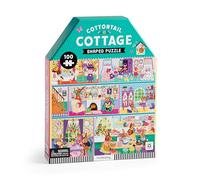Mudpuppy Cottontail Cottage - 100 Piece Unique House Shaped Scene Puzzle with Colorful and Fun Illustrations of A Bunny Themed House for Children Ages 5-8