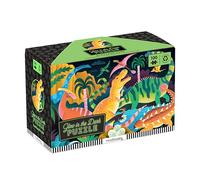 Mudpuppy Dinosaur Park - 100 Piece Glow in The Dark Jigsaw Puzzle with A Bold Scene of Marvelous Dinosaurs and Hidden Dino Skeleton Details in The Dark