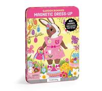 Mudpuppy Garden Bunnies - Magnetic Dress Up Set Including 2 Illustrated Bunny Themed Background Scene And 40+ Mix And Match Magnets