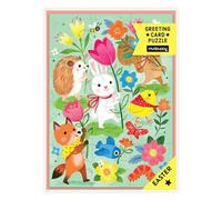 Mudpuppy Hoppy Easter - Bunny Rabbit Easter Themed Greeting Card and Jigsaw Puzzle Includes Color Coordinated Envelope and Sticker Seal