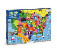 Mudpuppy Map Of The USA - 100 Piece Jigsaw Puzzle With Colorful And Fun Illustrations of The United States Map For Children Ages 5 And Up