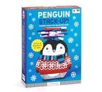 Mudpuppy Penguin Stack Up - Winter Penguin Themed Wooden Balancing Game for Motor Skill and Dexterity Building for Children Ages 4 and Up, 2+ Players