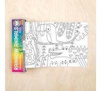 Mudpuppy Rainbow Animals Mini Coloring Roll: 1 Sheet, 5.5" x 30", 4 Crayons