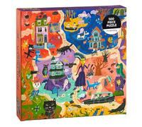Mudpuppy Welcome to Spooky Town - 500 Piece Family Jigsaw Puzzle Featuring Bold and Spooky Illustrations of A Haunted Town Filled with Goblins Ghouls and Monsters