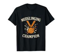 Mudslinging Champion Vintage Serif Medal Graphic T-Shirt