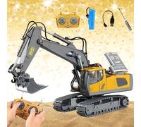 Mudsterz Excavator, 2025 New Mudsterz Trucks Command The Site Conquer The Dirt, 360 Rotation Remote Control Excavators with Cool Lights and Sounds, RC Trucks and Dump Truck Set for People (A)