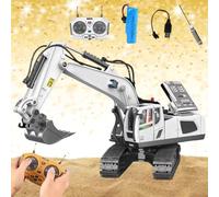 Mudsterz Excavator, 2025 New Mudsterz Trucks Command The Site Conquer The Dirt, 360 Rotation Remote Control Excavators with Cool Lights and Sounds, RC Trucks and Dump Truck Set for People (B)