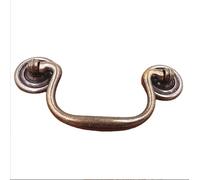 MuDuJia 4 Pack 3.5" Hole Centers Antique Brass Hanging Ring Puller Drawer Pull Handle Cabinet Knob Gooseneck Puller Wardrobe Handle for Dresser Screw Pitch 3 1/2 Inch 89mm (4,Antique Brass)