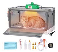 MUDUOBAN Puppy Incubator,Puppy Incubator with Heating Fan Ventilation Circulation Design and Oxygenator,Incubator for Puppies Kitten with Pet Bed Mat (85L)