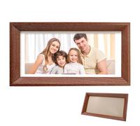 Muduolu Wooden Photo Frame Walnut Effect 22x12cm, Single Horizontal Picture Frame for Tabletop Display, Freestanding Frame for Desk Shelf Office Home Decor