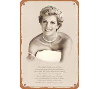 muecddoa Celebrity Metal Posters Princess Diana England's Rose Tribute Tin Metal Sign 8" X 12"