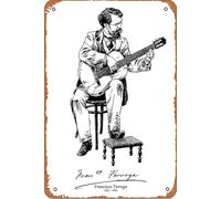 muecddoa Francisco Tarrega Spanish - Music - Poster Vintage Retro Collectible tin Sign Wall Decoration 8x12 inch Poster Home bar Restaurant Garage Cafe Art Metal Sign Gift