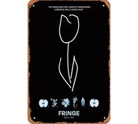 muecddoa Fringe Tv Show Minimalist Posters Poster Metal Tin Sign Retro Poster Vintage Looking Reproduction Metal Sign 8" X 12" Sign for Bar Home Coffee Wall Decor