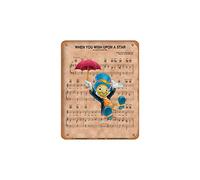 Muecddoa Jiminy Cricket Umbrella When You Wish Upon A Star Sheet Music Art Print-Poster Vintage Tin Sign 8x12 inches,Metal Sign Retro Art Wall Decor for Home Cafes Office Store Karaoke Pubs Club Sign