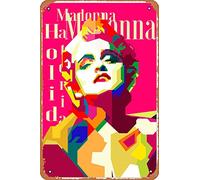 Muecddoa Madonna 80s Pop Art WPAP| Funny Tin Sign Vintage Wall Poster Retro Iron Painting Metal Plaque for Bar Cafe Garage Home Gift Birthday Wedding 12x8 inch.