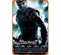 Muecddoa Movie Poster Classic Metal Sign Beowulf (2007) Wall Art Decor Tin Sign-8x12inch